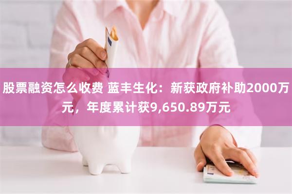 股票融资怎么收费 蓝丰生化：新获政府补助2000万元，年度累计获9,650.89万元