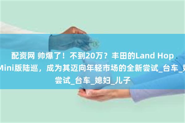配资网 帅爆了！不到20万？丰田的Land Hopper号称Mini版陆巡，成为其迈向年轻市场的全新尝试_台车_媳妇_儿子