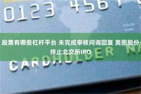 股票有哪些杠杆平台 未完成审核问询回复 奥图股份终止北交所IPO