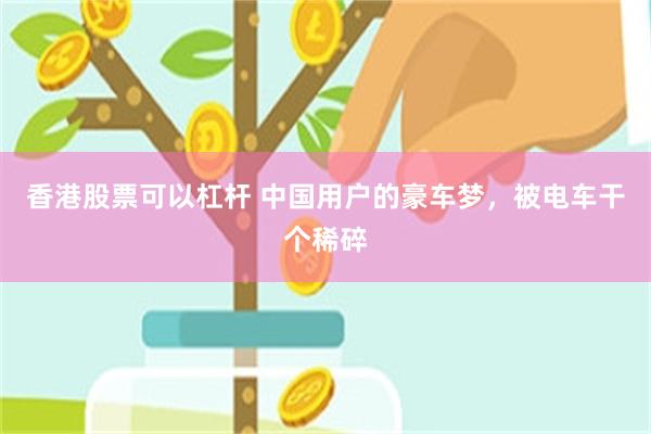 香港股票可以杠杆 中国用户的豪车梦，被电车干个稀碎