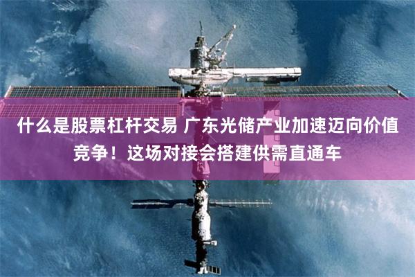 什么是股票杠杆交易 广东光储产业加速迈向价值竞争！这场对接会搭建供需直通车
